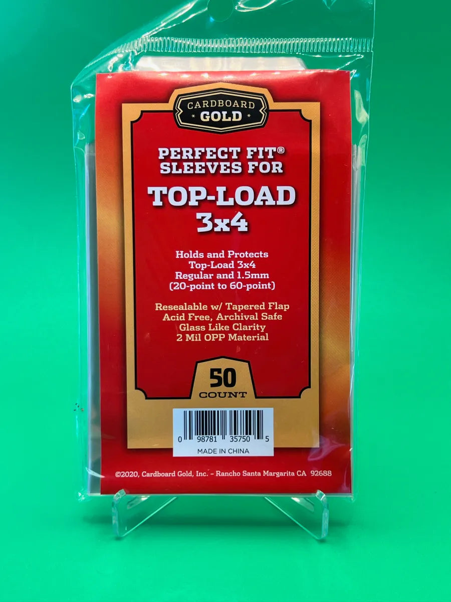 CardBoard Gold Top Loader Perfect Fit Sleeves 20-60PT size