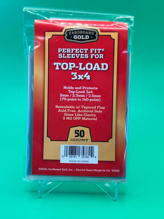 CardBoard Gold Top Loader Perfect Fit Sleeves 75-140PT size